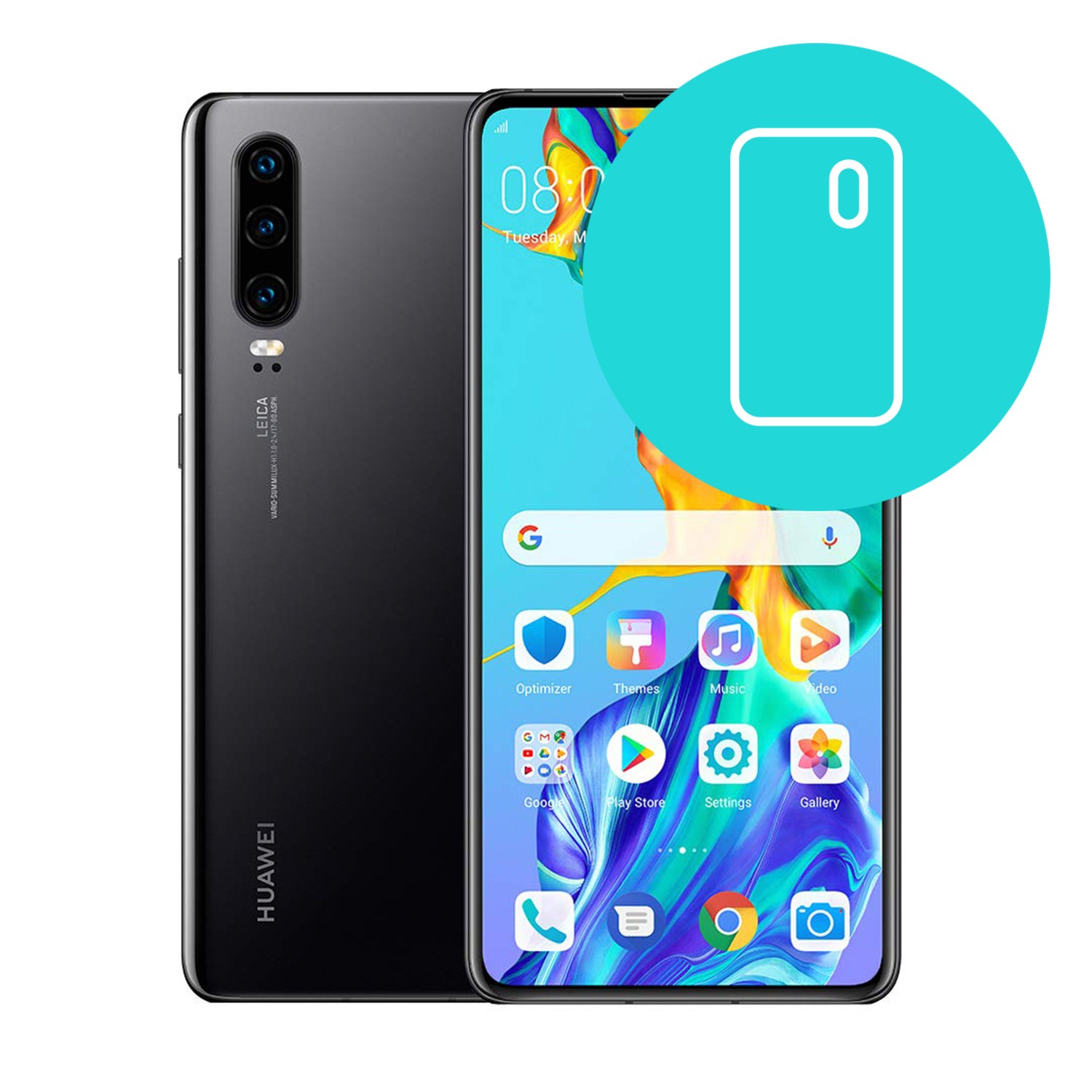 Menjava zadnjega pokrova za Huawei P30