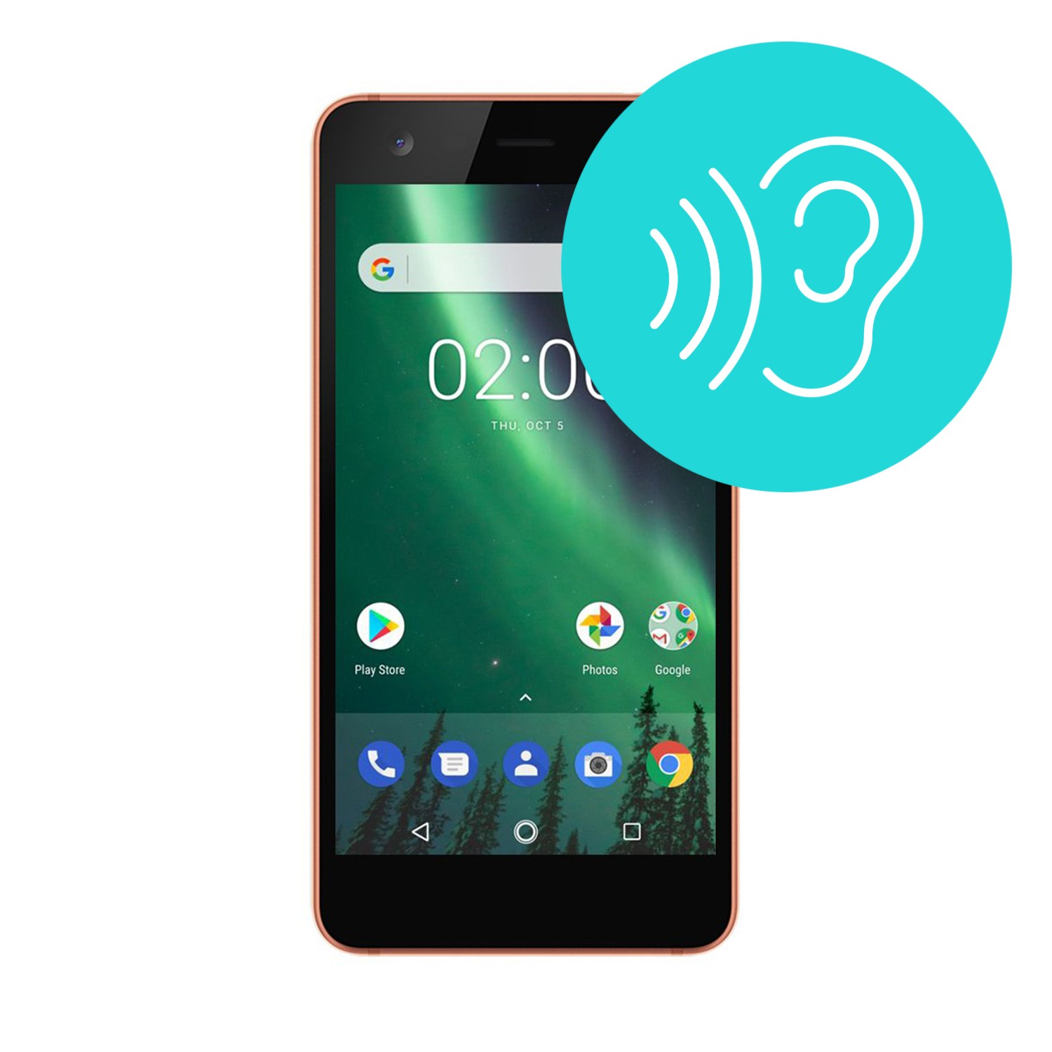 Servis zgornjega zvočnika za Nokia 2