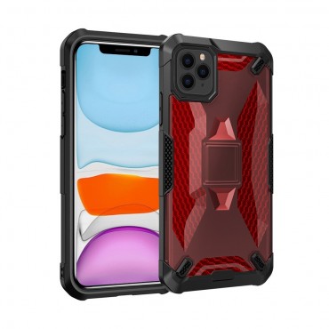 Hibriden TPU gel ovitek "Honeycomb" za iPhone 11 Pro - rdeč