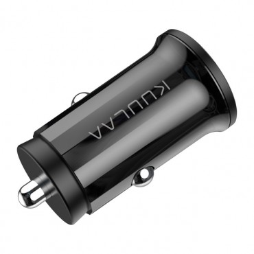 Ultra hitri avtopolnilec "Bullet" s QC3.0 in USB-C PD polnilnima izhodoma - črn