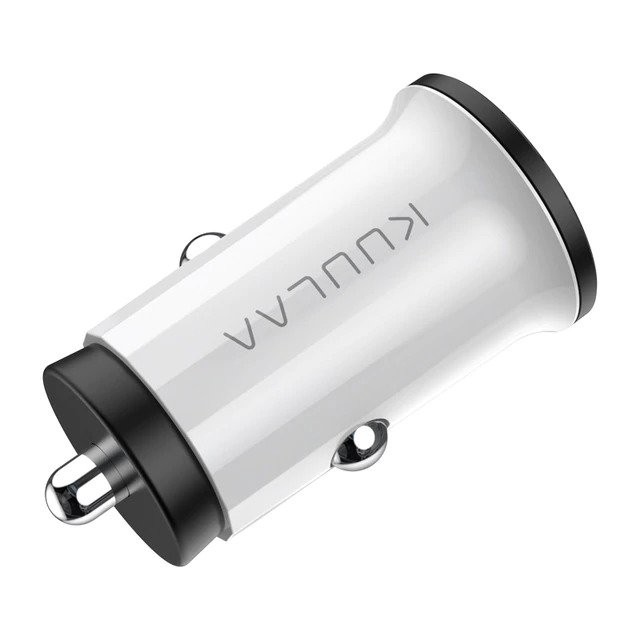 Ultra hitri avtopolnilec "Bullet" s QC3.0 in USB-C PD polnilnima izhodoma - bel