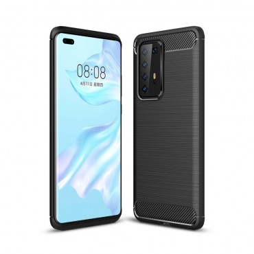TPU gel ovitek "Brushed Carbon" za Huawei P40 Pro - črn