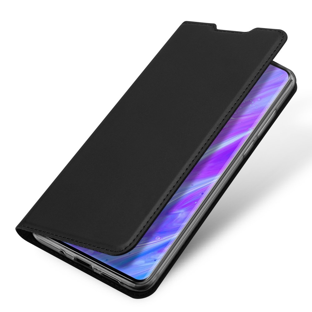Modni etui "Skin" za Samsung Galaxy S20 iz umetnega usnja - črn