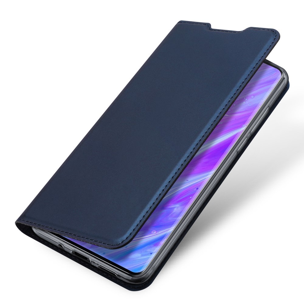 Modni etui "Skin" za Samsung Galaxy S20 iz umetnega usnja - temno moder