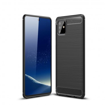 TPU gel ovitek "Brushed Carbon" za Samsung Galaxy Note 10 Lite - črn