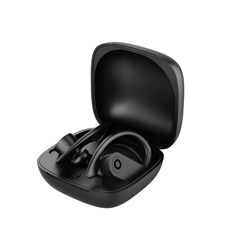 Earbuds brezžične Bluetooth slušalke "Sonus" s prenosno polnilno postajo - črne