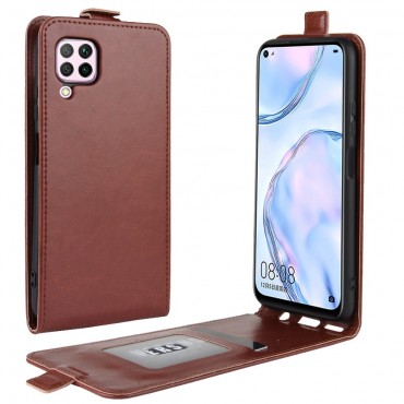Modni flip etui za Huawei P40 Lite - rjav Modni flip etui za Huawei P40 Lite - rjav