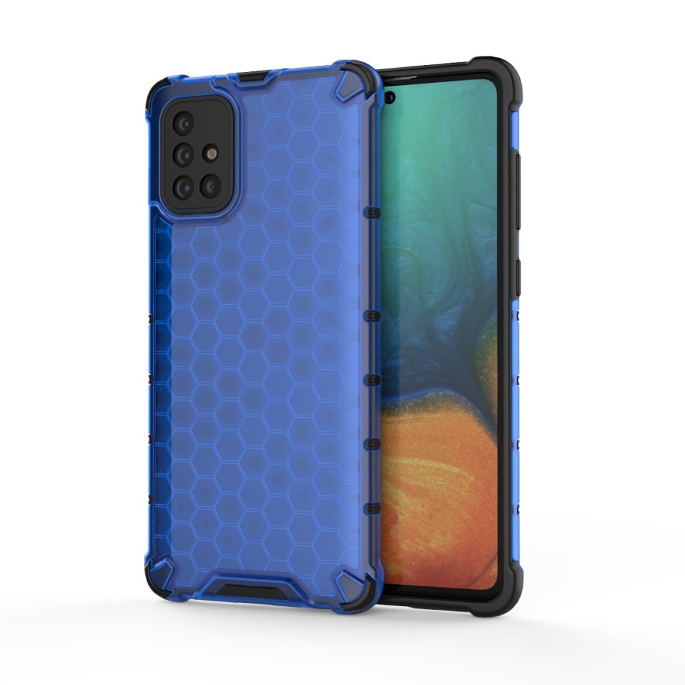 Hibriden TPU gel ovitek "Honeycomb" za Samsung Galaxy A71 - moder