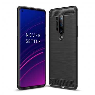 TPU gel ovitek "Brushed Carbon" za OnePlus 8 Pro - črn