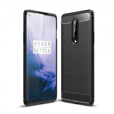 TPU gel ovitek "Brushed Carbon" za OnePlus 8 - črn