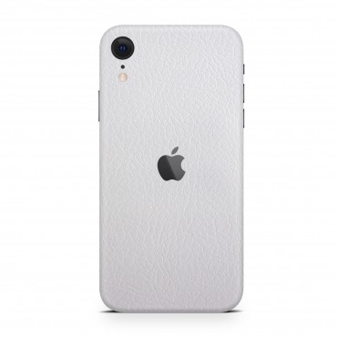Skin za iPhone XR EXO® by Optishield - white leather (Back only)