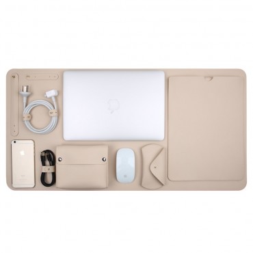 Etui za prenosnike 5v1 Modish 12" iz umetnega usnja - zlate barve