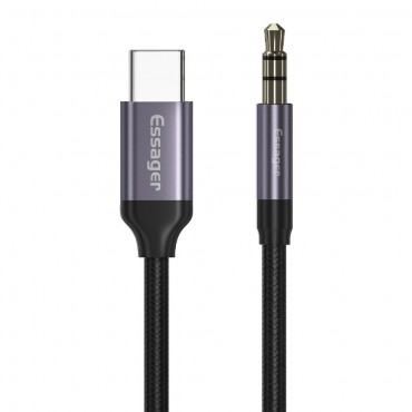 USB-C v moški audio 3.5 mm adapter Essager z vgrajenim DAC USB-C v moški audio 3.5 mm adapter Essager z vgrajenim DAC