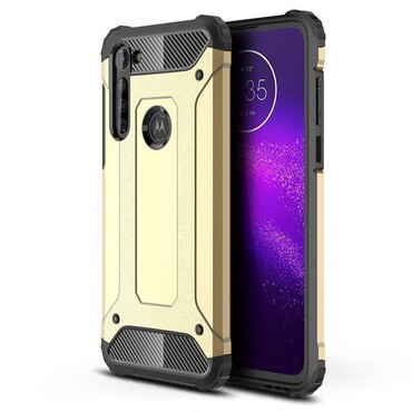 Robusten ovitek "Rock" za Motorola Moto G8 - zlate barve