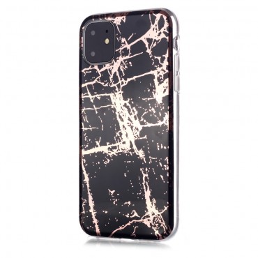 TPU gel ovitek "Metal Marble" za iPhone 11 - črn