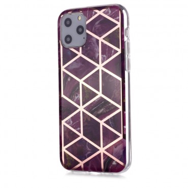 TPU gel ovitek "Metal Marble" za iPhone 11 Pro - roza