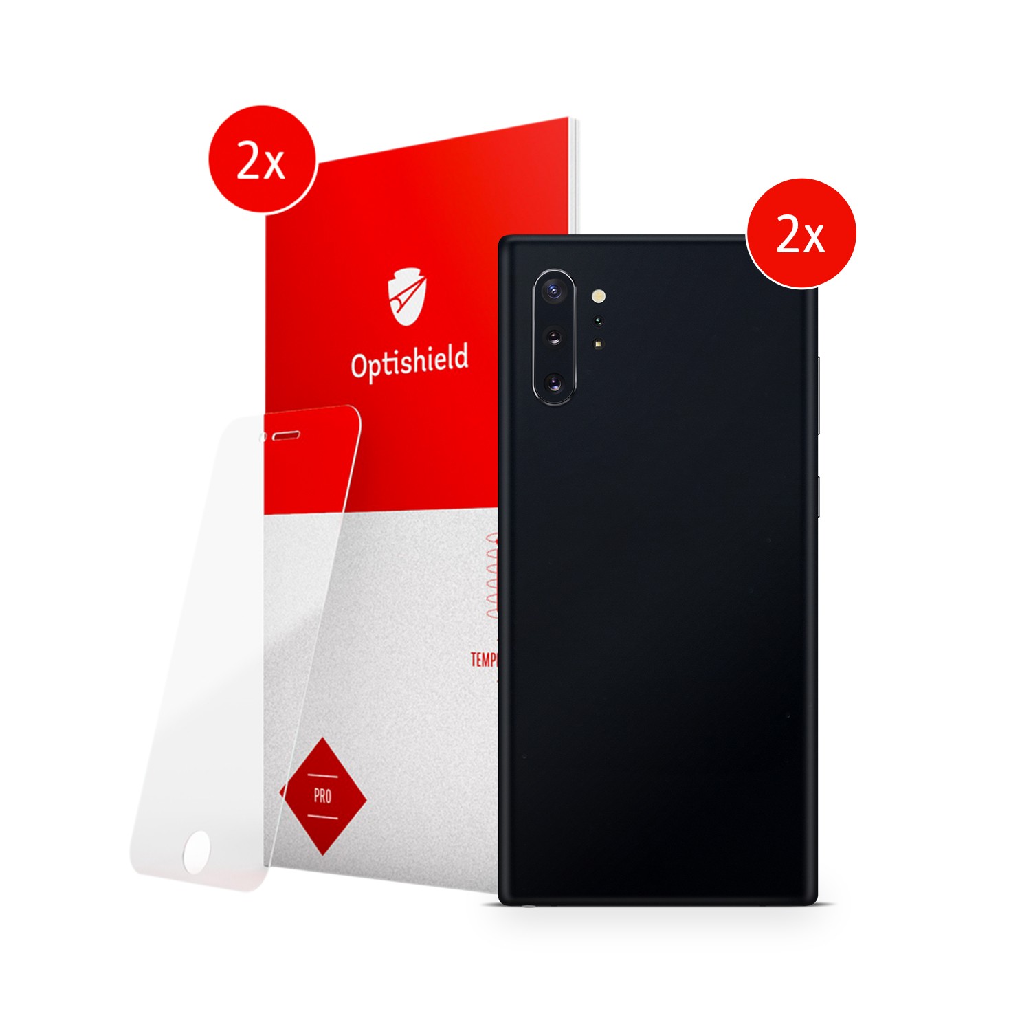 EXO® by Optishield 360° paket dveh skinov in dveh zaščitnih stekel za Samsung Galaxy Note 10 Plus