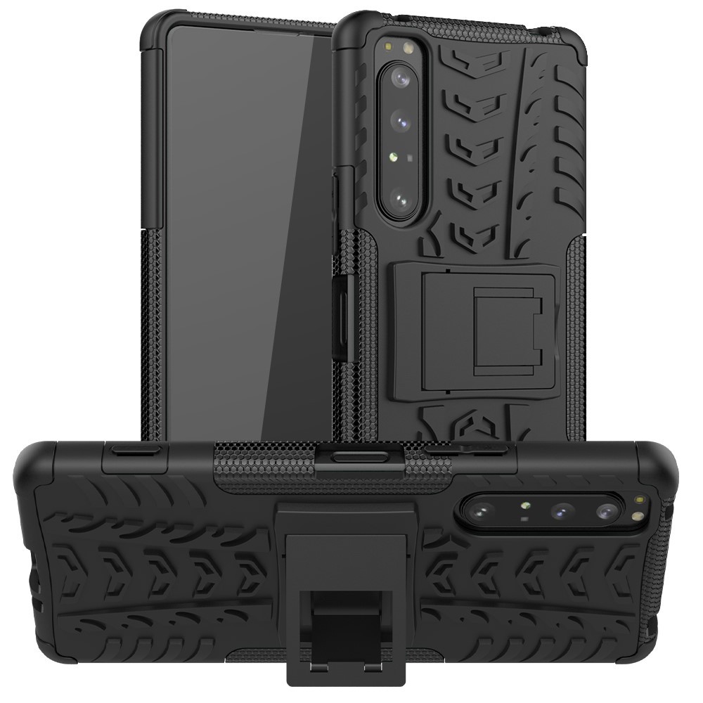 Hibriden TPU gel ovitek "Tough" za Sony Xperia 1 II - črn