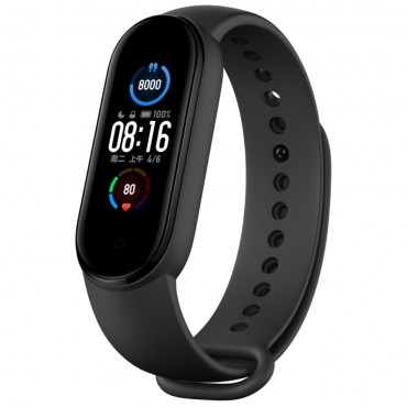 Silikonski pas za Xiaomi Mi Band 5 - črn