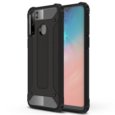 Robusten ovitek "Rock" za Samsung Galaxy A21 - črn