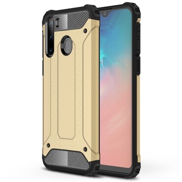 Robusten ovitek "Rock" za Samsung Galaxy A21 - zlate barve
