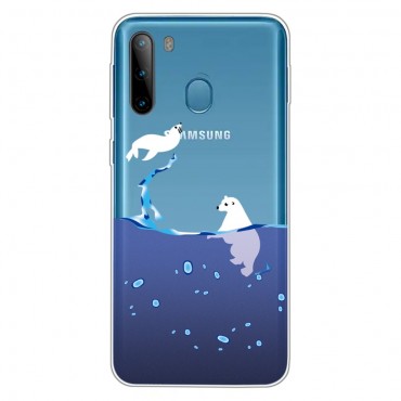 TPU gel ovitek "Polar Bears" za Samsung Galaxy A21