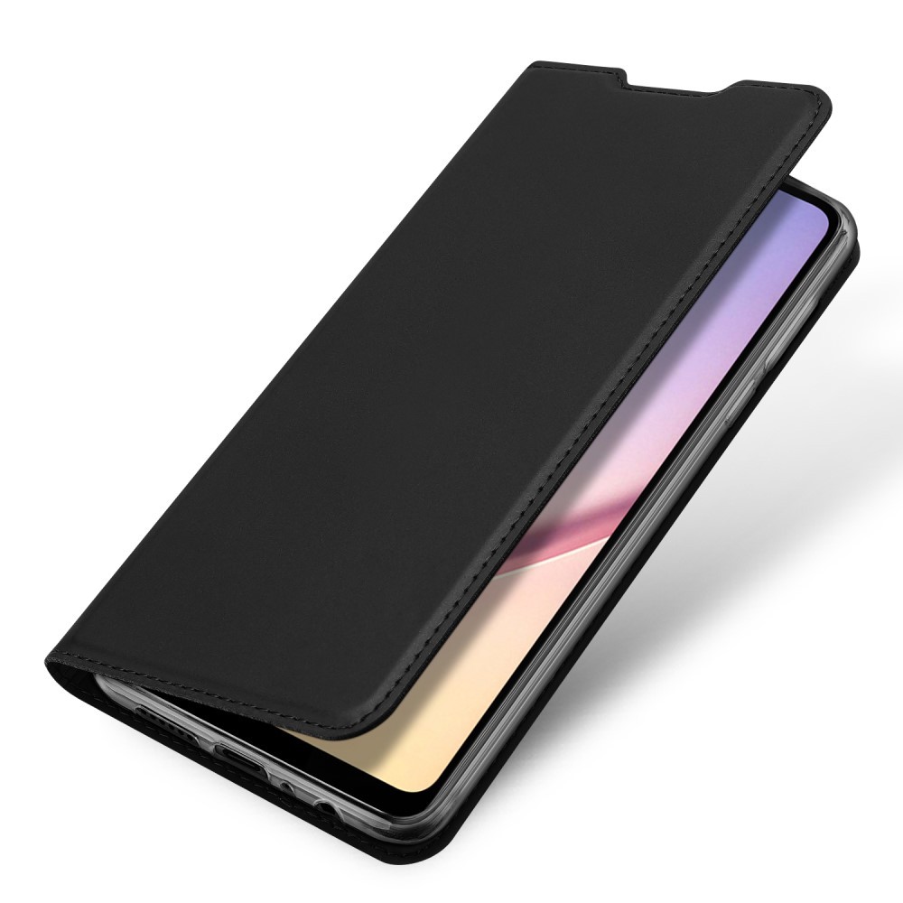 Modni etui "Skin" za Samsung Galaxy A21 iz umetnega usnja - črn