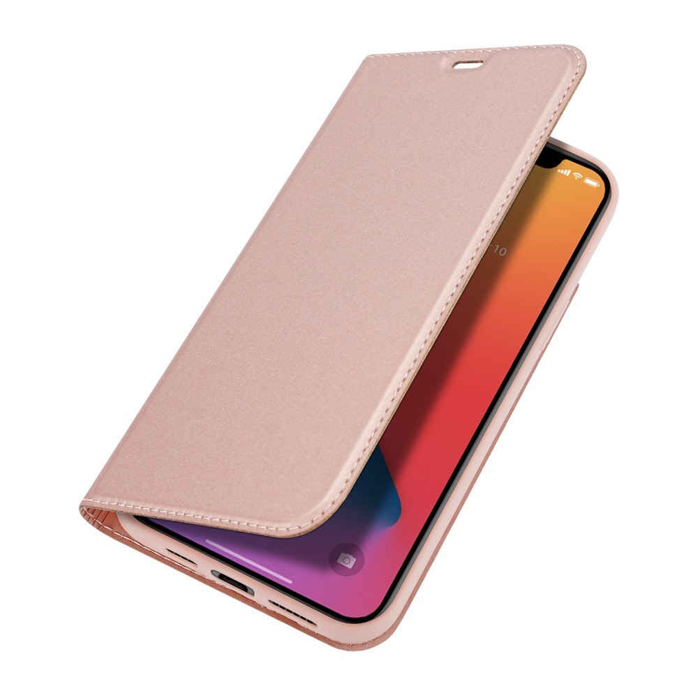 Modni etui "Skin" za iPhone 12 Pro Max iz umetnega usnja - roza