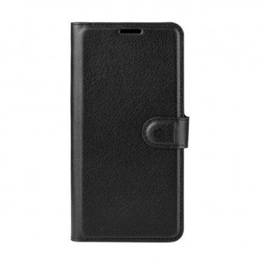 Etui "Litchi" za iPhone 12 / iPhone 12 Pro - črn