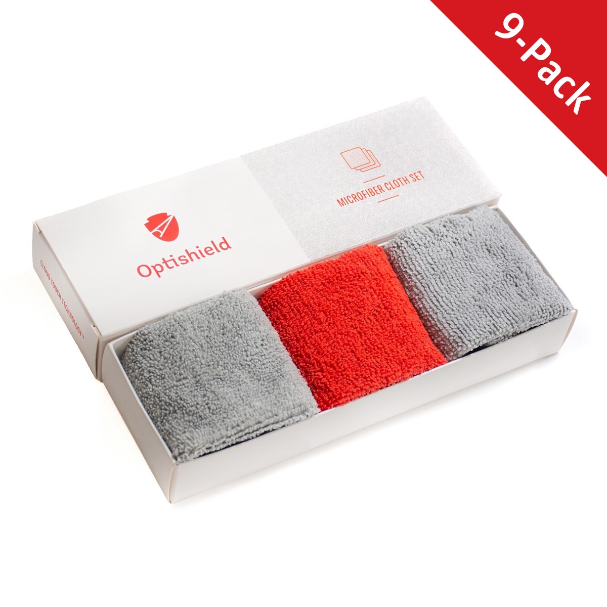 Set devetih čistilnih krpic iz mikrovlaken Optishield© za čistočo ekrana