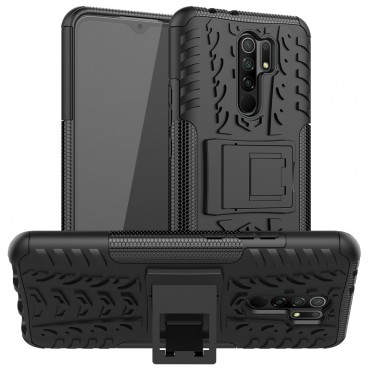 Hibriden TPU gel ovitek "Tough" za Xiaomi Redmi 9 - črn
