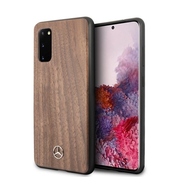 Originalen ovitek Mercedes "Wood Line Walnut" za Samsung Galaxy S20