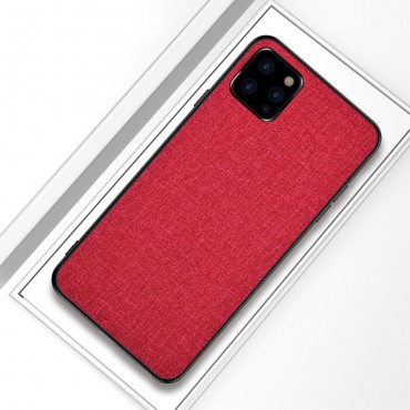 Hibriden TPU gel ovitek "Cloth" za iPhone 12 Mini - rdeč