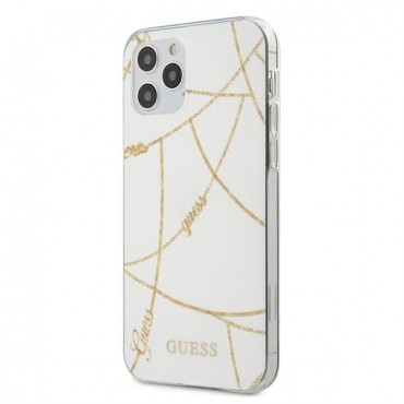 Originalen trden TPU ovitek Guess "Chain Collection" za iPhone 12 Pro Max - bel