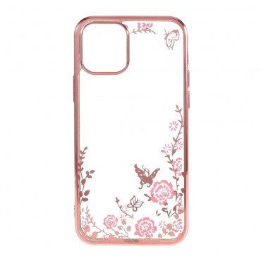 TPU gel ovitek "Rhinestone Butterfly" za iPhone 12 Pro Max - roza TPU gel ovitek "Rhinestone Butterfly" za iPhone 12 Pro Max - roza