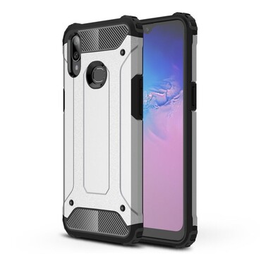 Robusten ovitek "Rock" za Samsung Galaxy A10s - srebrn