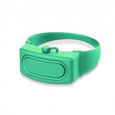 Silikonska zapestnica s posodico "Squeezy" za priročno razkuževanje - zelena