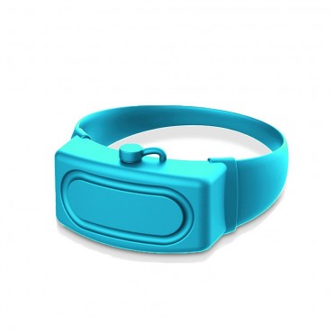 Silikonska zapestnica s posodico "Squeezy" za priročno razkuževanje - modra