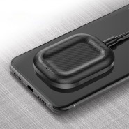 Brezžična QI polnilna postaja "Carbon Groove" z FOD zaščito za AirPods in mobilne naprave - črna