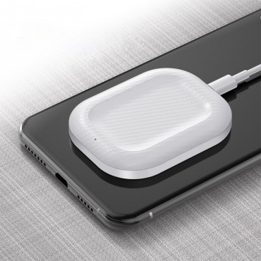 Brezžična QI polnilna postaja "Carbon Groove" z FOD zaščito za AirPods in mobilne naprave - bela