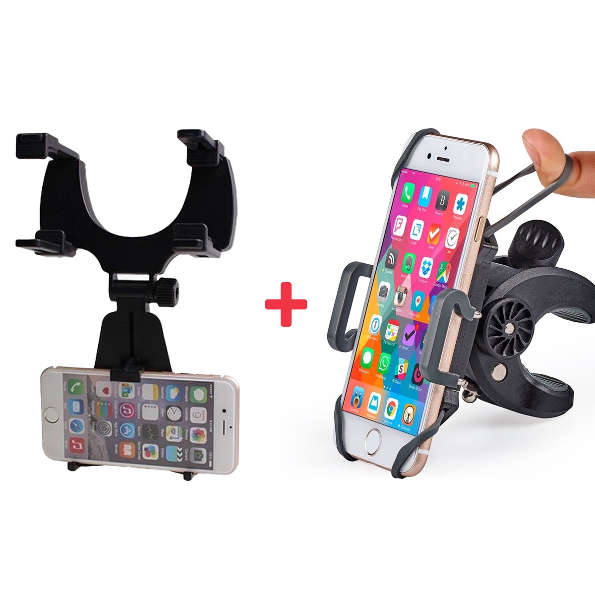 "Hold my phone" Pack: Držalo za kolo ElastiHold in držalo za vzvratno ogledalo Holdy
