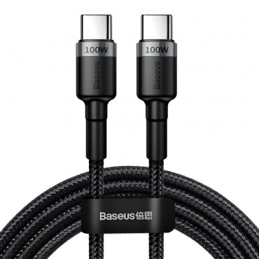 USB-C v USB-C pleten kabel Baseus "Cafule" 100W - 2m - črn
