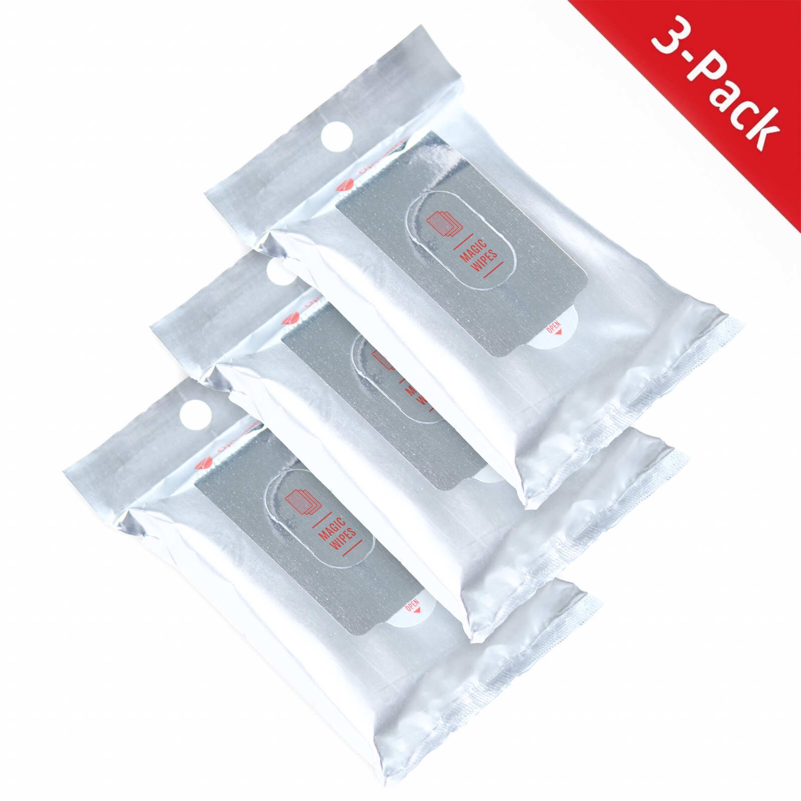 3-Pack Optishield© Magic Wipes vlažnih čistilnih krpic za čiščenje ekrana brez čistil