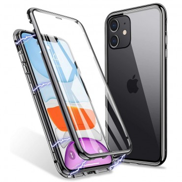 Magnetni Full-body ovitek "Stronghold" za iPhone 12 / iPhone 12 Pro - črn
