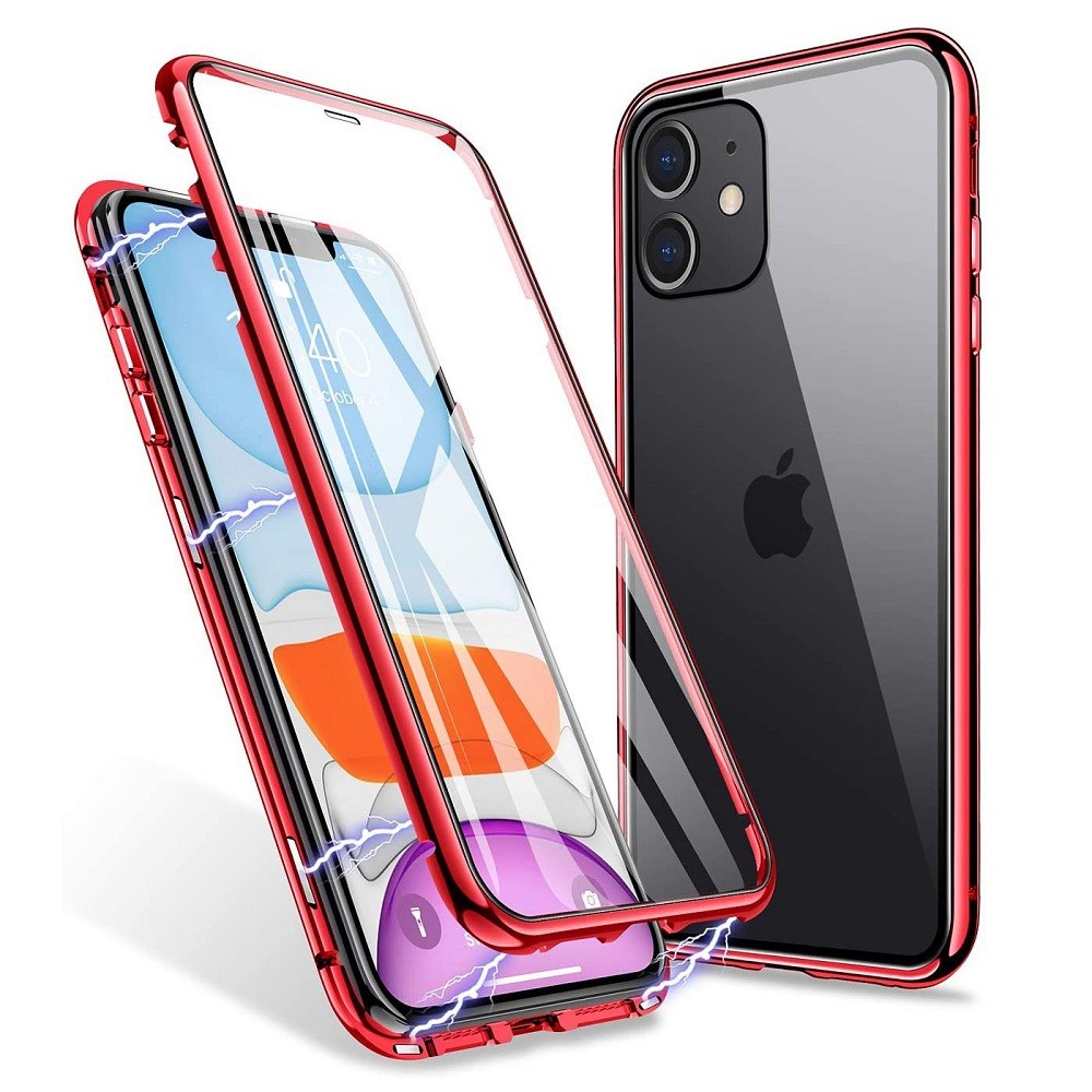 Magnetni Full-body ovitek "Stronghold" za iPhone 12 Mini - rdeč