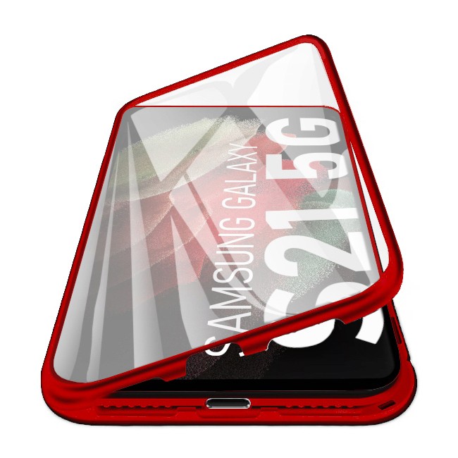 Magnetni Full-body ovitek "Stronghold" za Samsung Galaxy S21 - rdeč