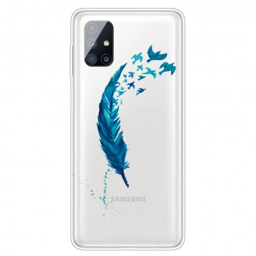 TPU gel ovitek "Blue Feather" za Samsung Galaxy M51