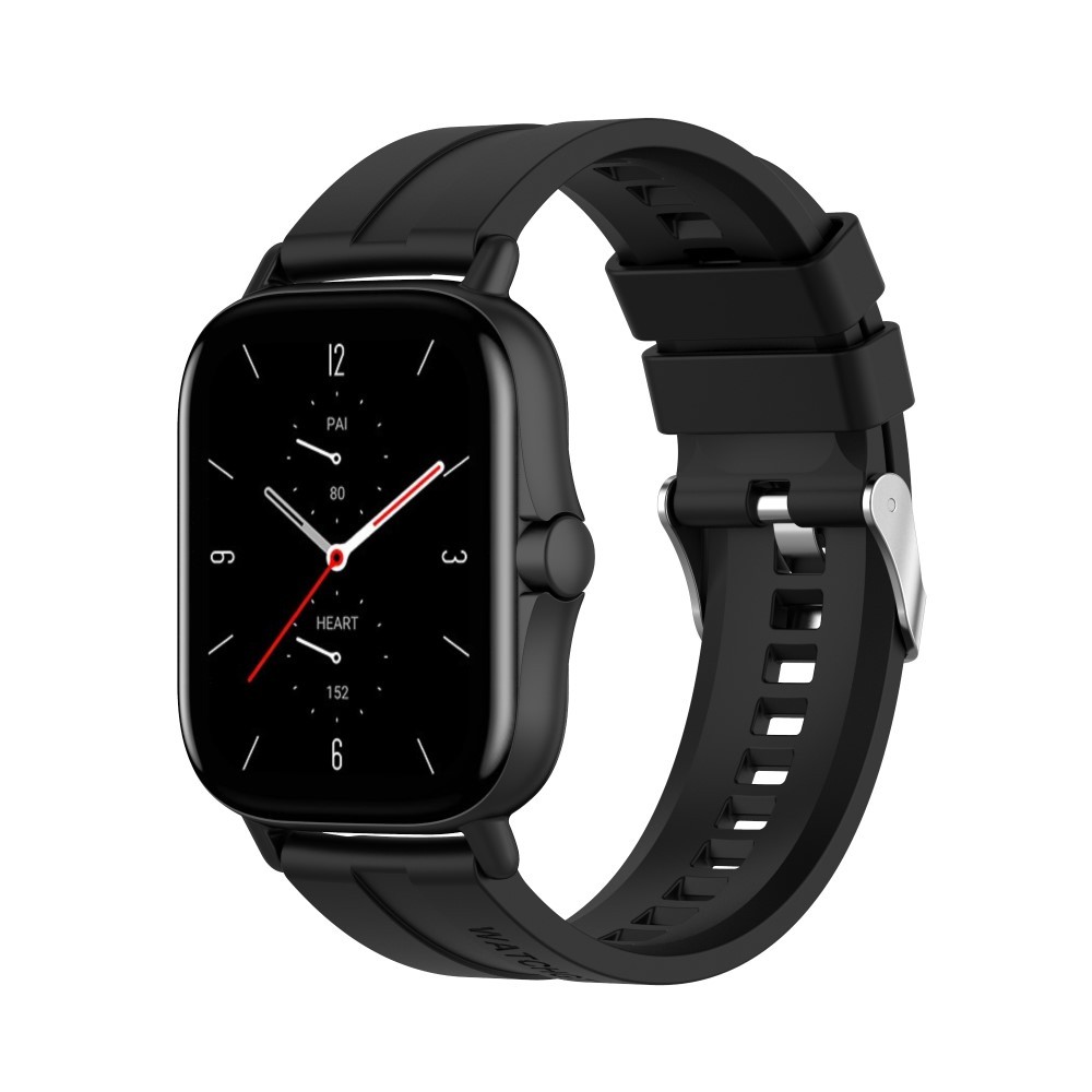 Silikonski pas za uro Huami Amazfit Bip / Bip Lite / Bip U / GTS / GTS 2 / GTS 2e / GTS 2 Mini "Classic" - črn