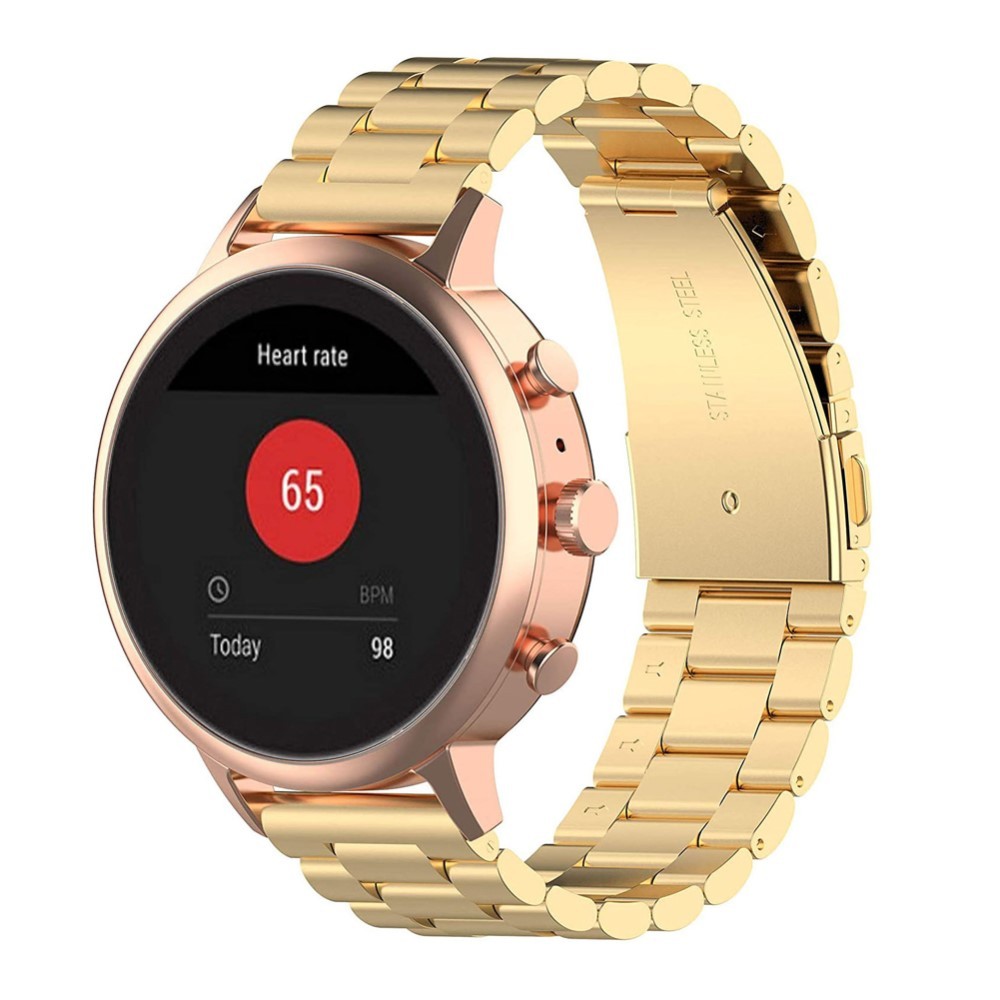 Pas za uro Garmin Vivoactive 4S / Vivomove 3s / Huawei Watch Fit "Glamour" iz nerjavečega jekla - zlate barve