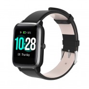 Pas za uro Haylou Solar LS01 "Artificial" iz umetnega usnja - črn